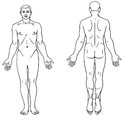 Pain Diagram Front and Back View